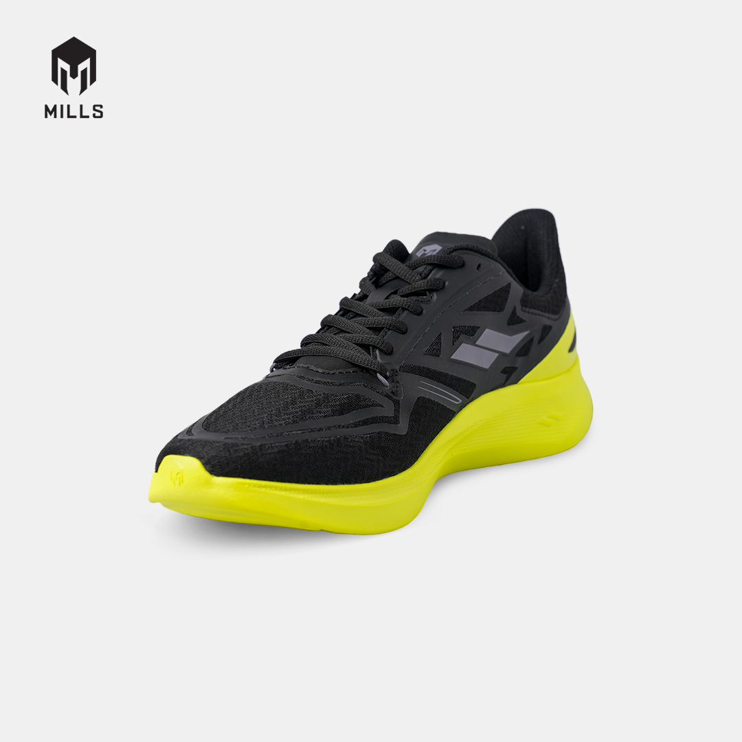 MILLS SEPATU LARI RUNNING SHOES TREXIMO OMEGA M2 BLACK/YELLOW GREEN 9106202