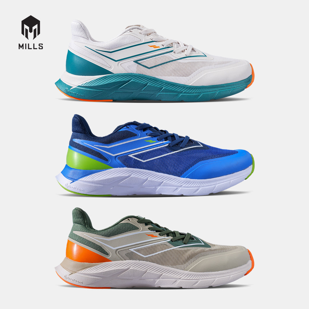 MILLS SEPATU LARI RUNNING SHOES TREXIMO SAGA M3 MARINA BLUE/WHITE/LIME GREEN 9106107