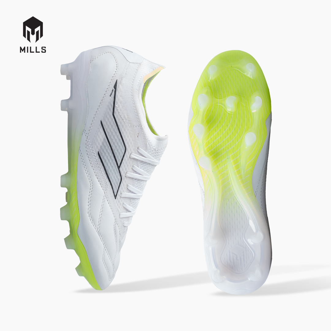 MILLS SEPATU SEPAKBOLA ASTRO SPARTAN M2 ELITE LTH FG WHITE/NEON LIME 9301520
