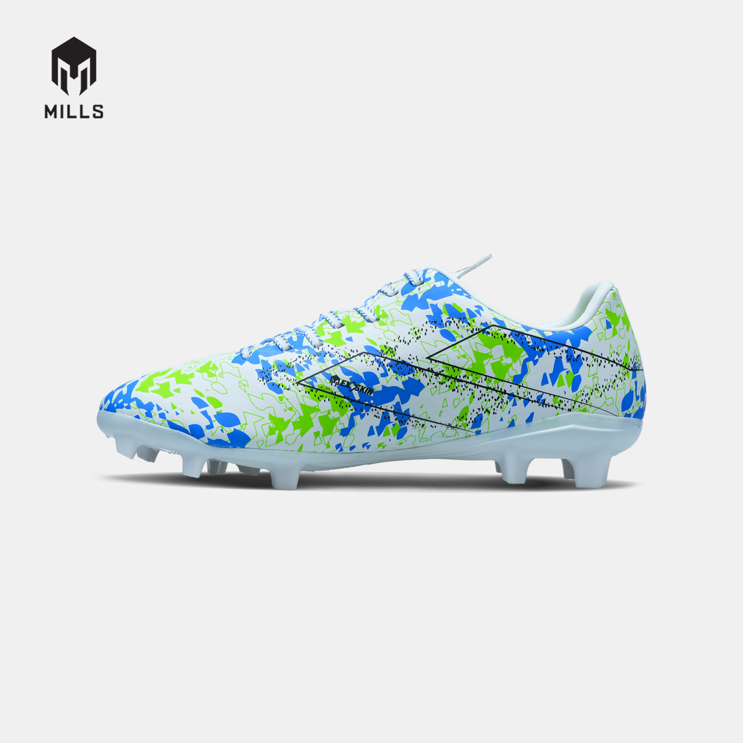 MILLS SEPATU SEPAKBOLA RIYU FG WHITE/BLUE/NEON GREEN 9304607