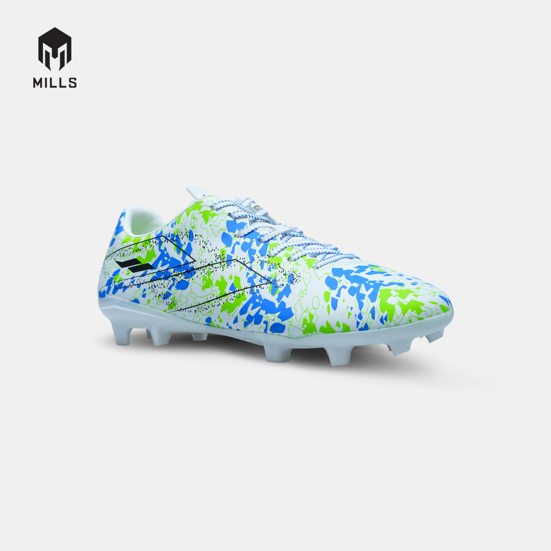 MILLS SEPATU SEPAKBOLA RIYU FG WHITE/BLUE/NEON GREEN 9304607