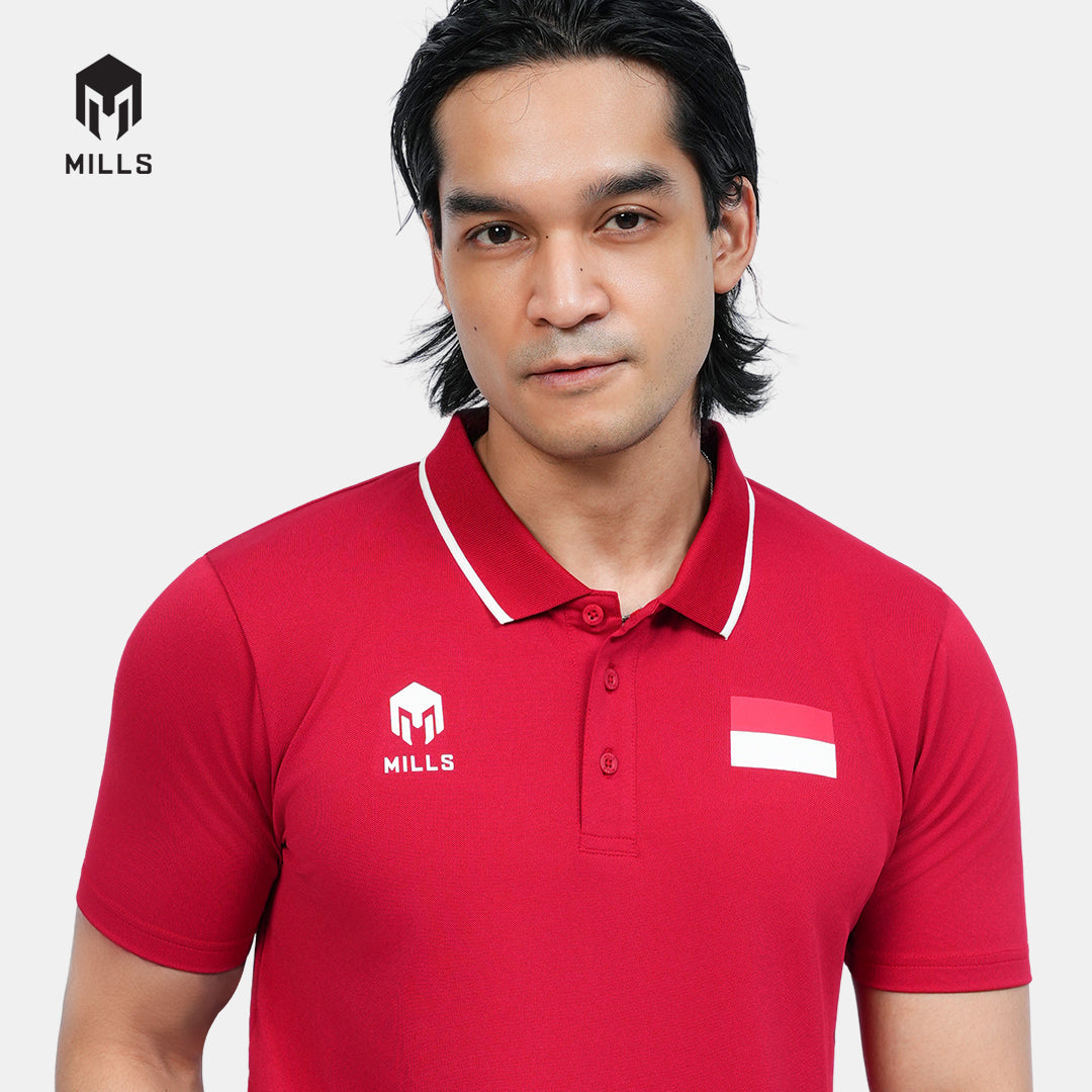MILLS TENNIS INDONESIA POLO SHIRT MEN RED 00700251 30PLT