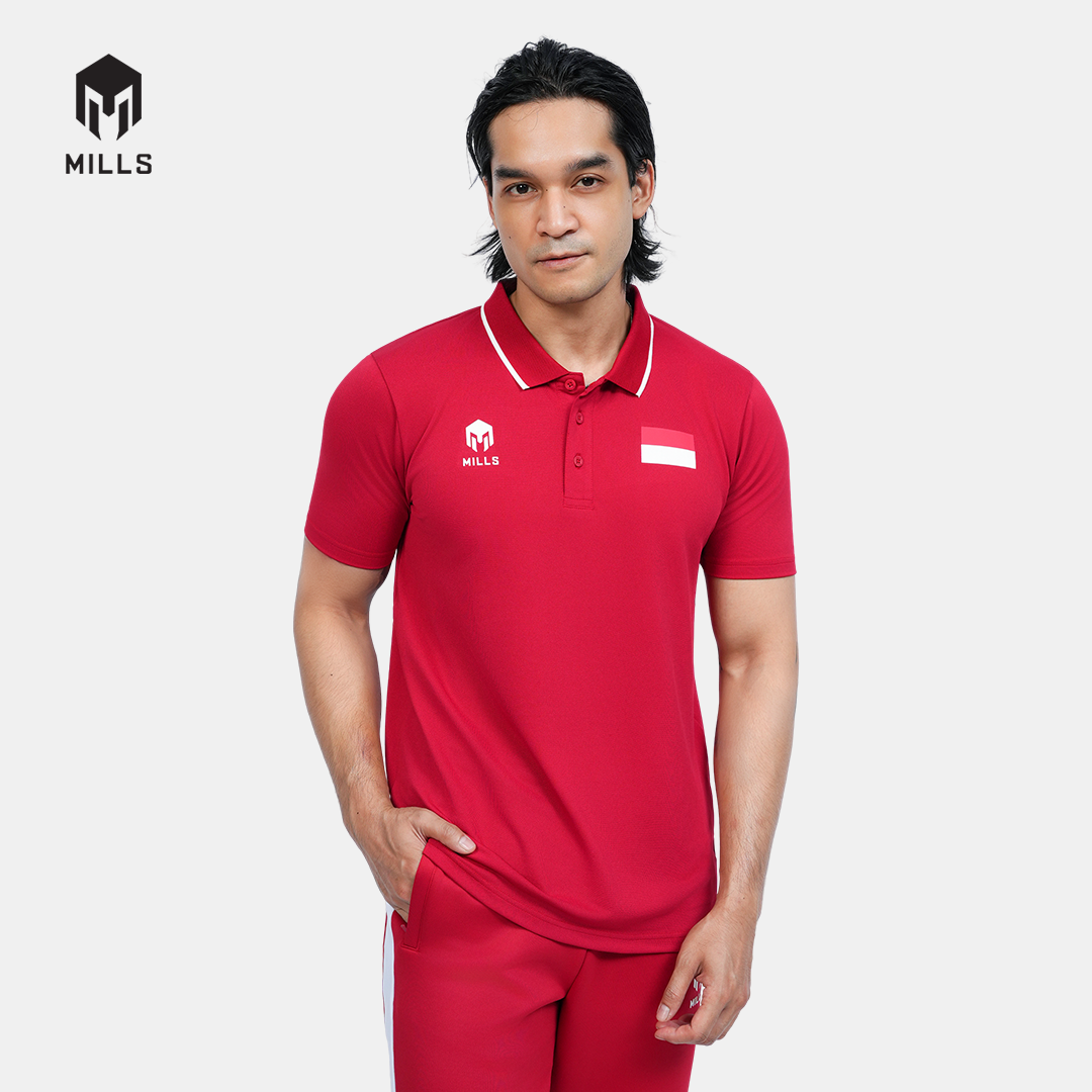 MILLS TENNIS INDONESIA POLO SHIRT MEN RED 00700251 30PLT