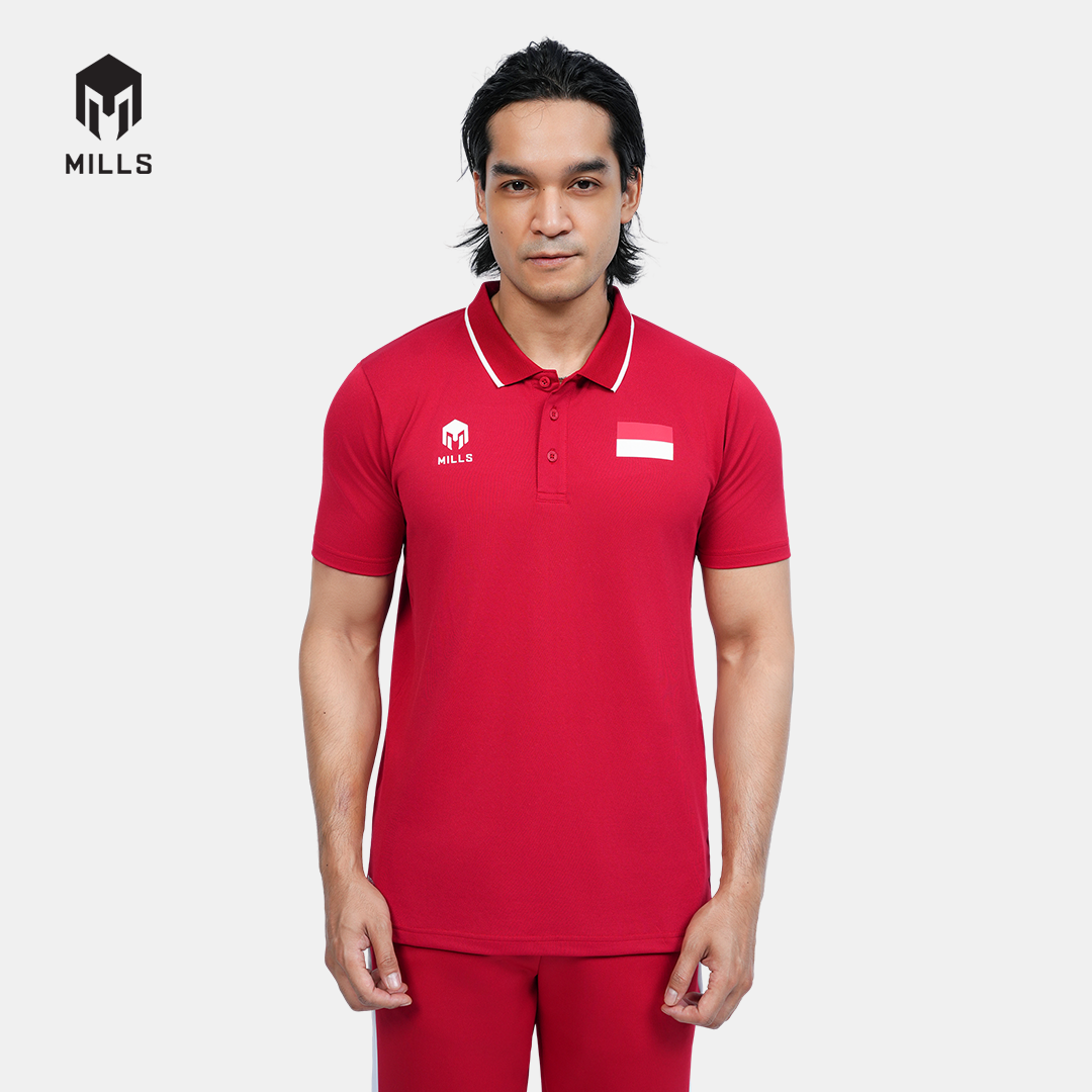 MILLS TENNIS INDONESIA POLO SHIRT MEN RED 00700251 30PLT