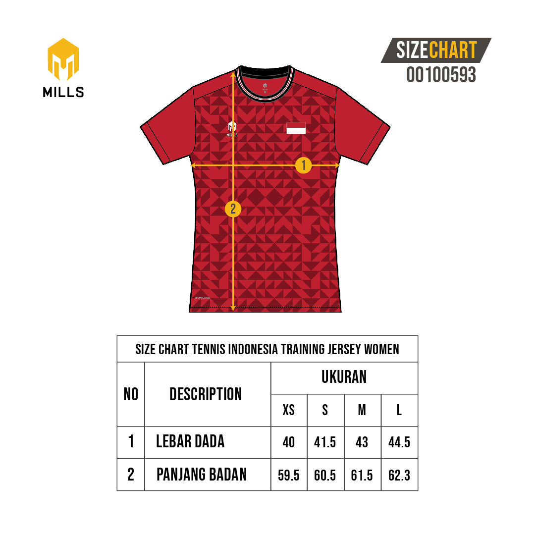 MILLS TENNIS INDONESIA TRAINING JERSEY WOMEN RED 00100593 30PLT