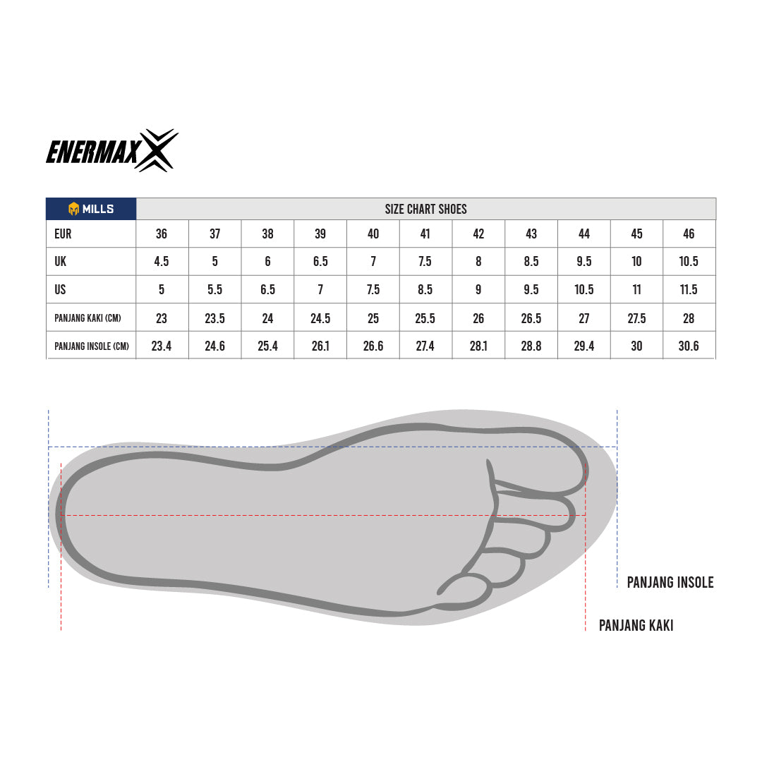 Mills Sepatu Lari Running Shoes Enermax Cushion M2 White / Pine Green / Purple 9104004
