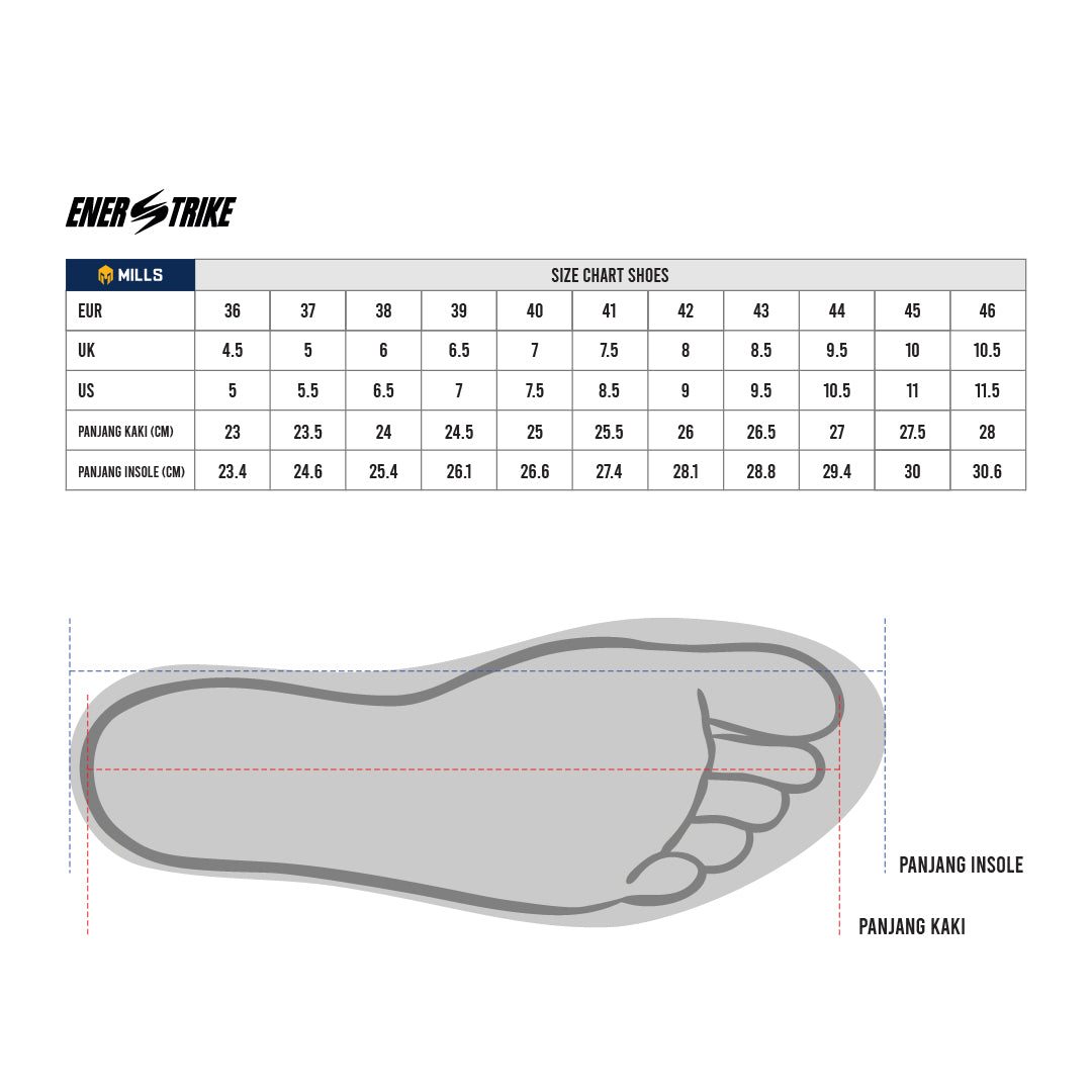 MILLS SEPATU LARI RUNNING SHOES ENERSTRIKE HYPER BLACK/SILVER/YELLOW 9105609