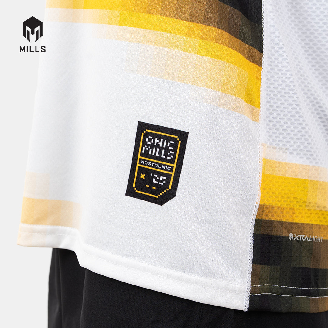 MILLS ONIC NOSTALNIC RUNNING T-SHIRT WHITE/YELLOW 00100698 27ONC