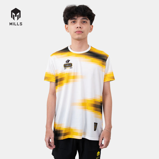 MILLS ONIC NOSTALNIC RUNNING T-SHIRT WHITE/YELLOW 00100698 27ONC