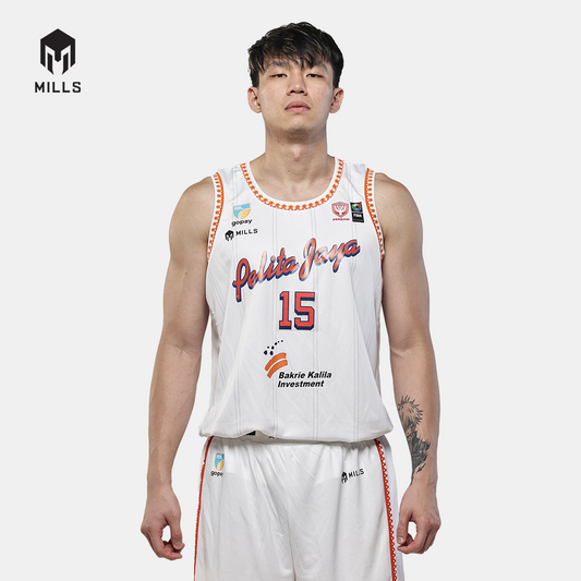 MILLS PELITA JAYA AWAY BASKETBALL JERSEY WHITE 01100089