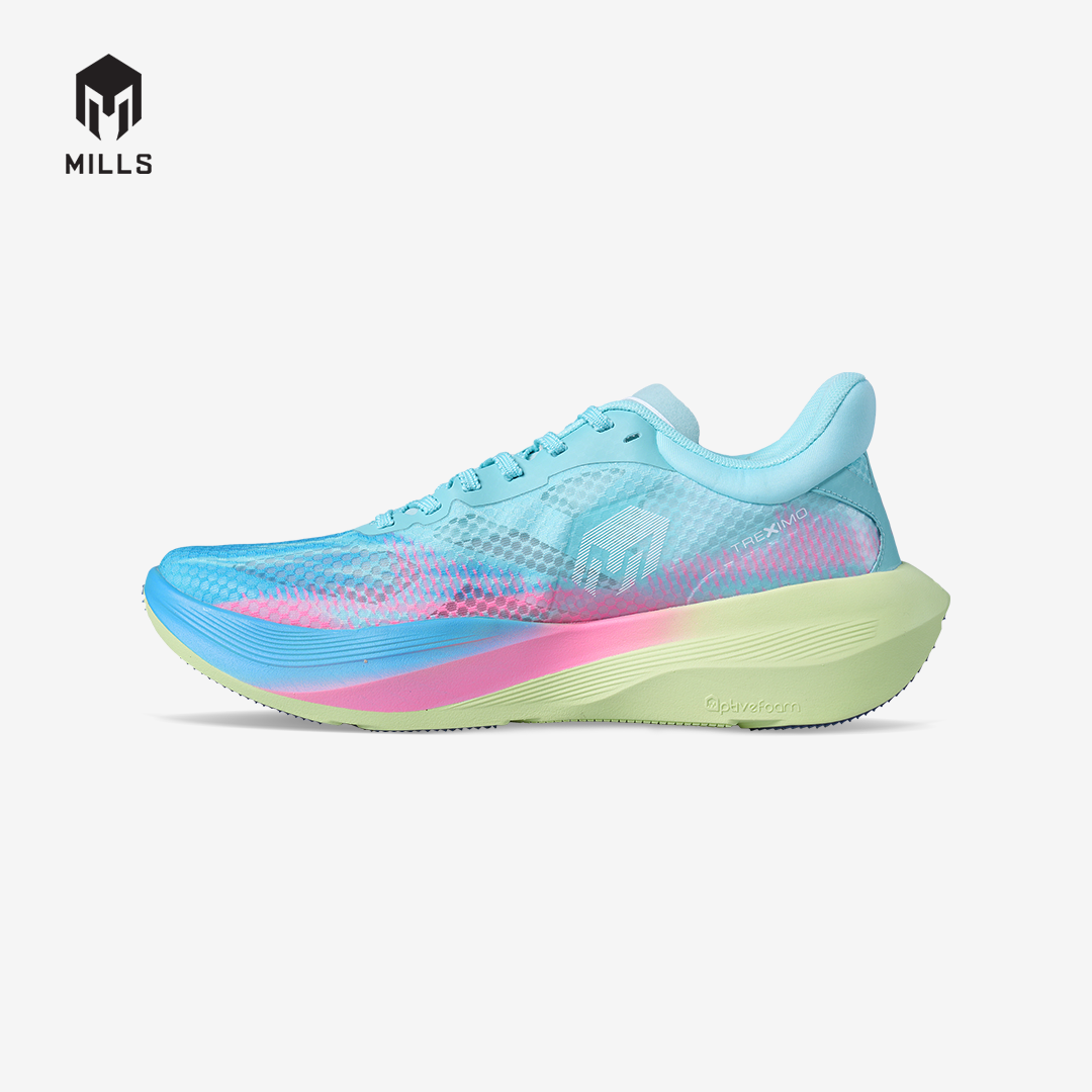 MILLS SEPATU LARI RUNNING SHOES TREXIMO FURY RETRO BLUE / GLOW LIME / ELECTRIC PINK 9109603