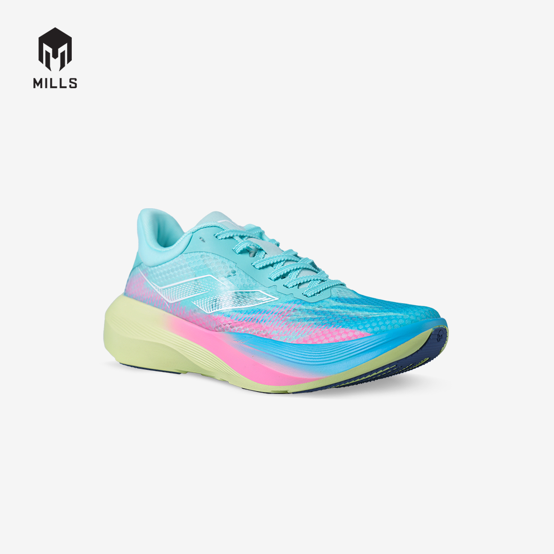 MILLS SEPATU LARI RUNNING SHOES TREXIMO FURY RETRO BLUE / GLOW LIME / ELECTRIC PINK 9109603