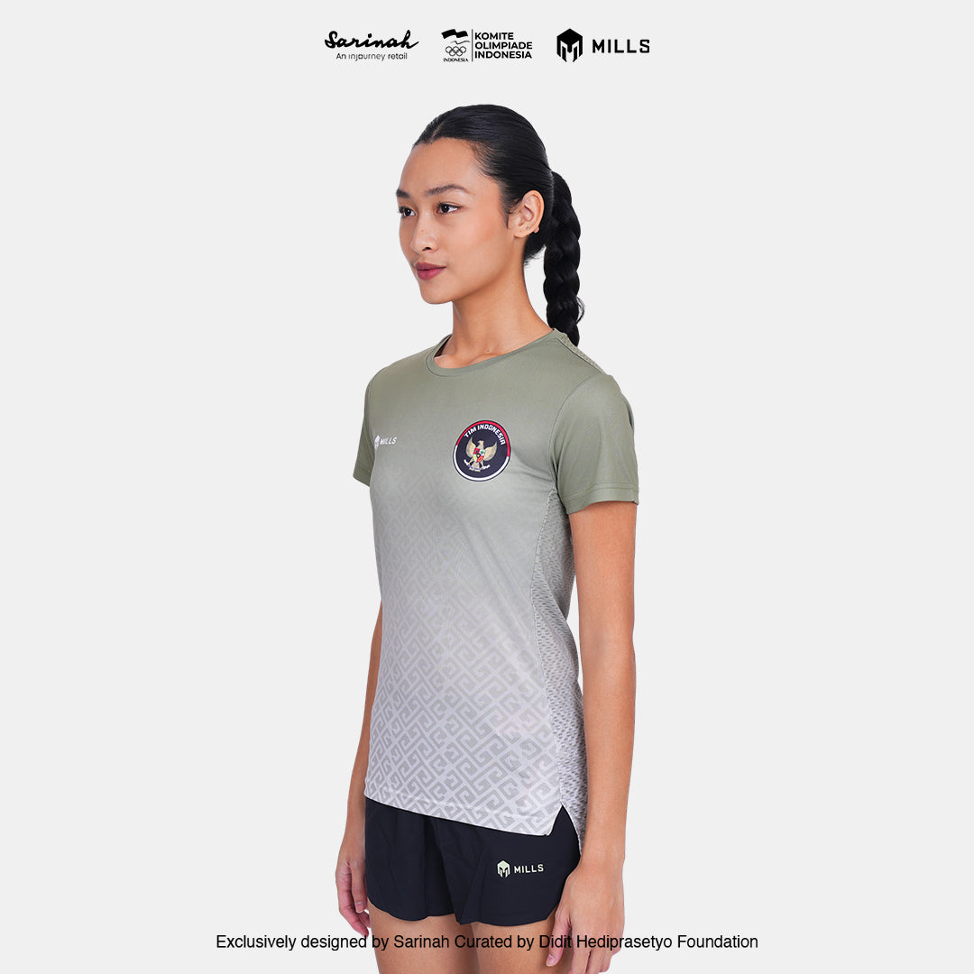 MILLS SEA GAMES ATHLETIC T-SHIRT WOMEN GREEN 00100812 50SGM