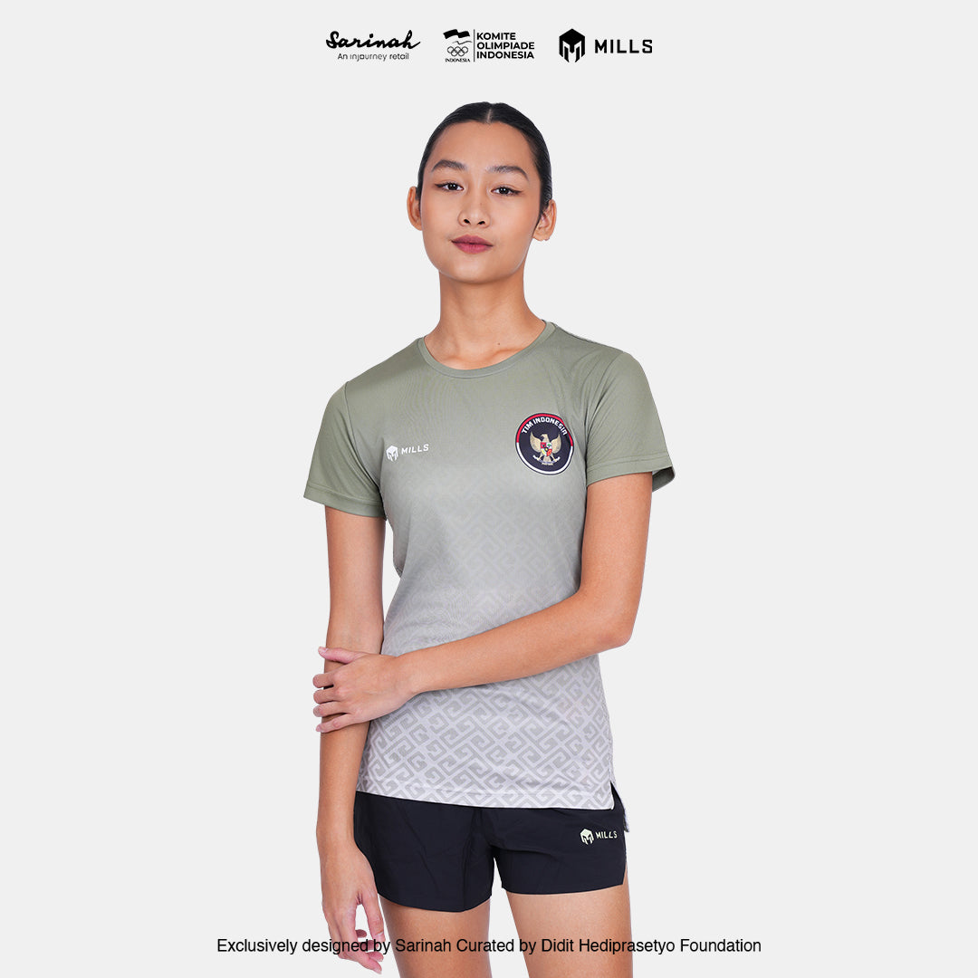 MILLS SEA GAMES ATHLETIC T-SHIRT WOMEN GREEN 00100812 50SGM