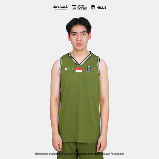 MILLS SEA GAMES BASKETBALL JERSEY MEN GREEN 01100083 50SGM