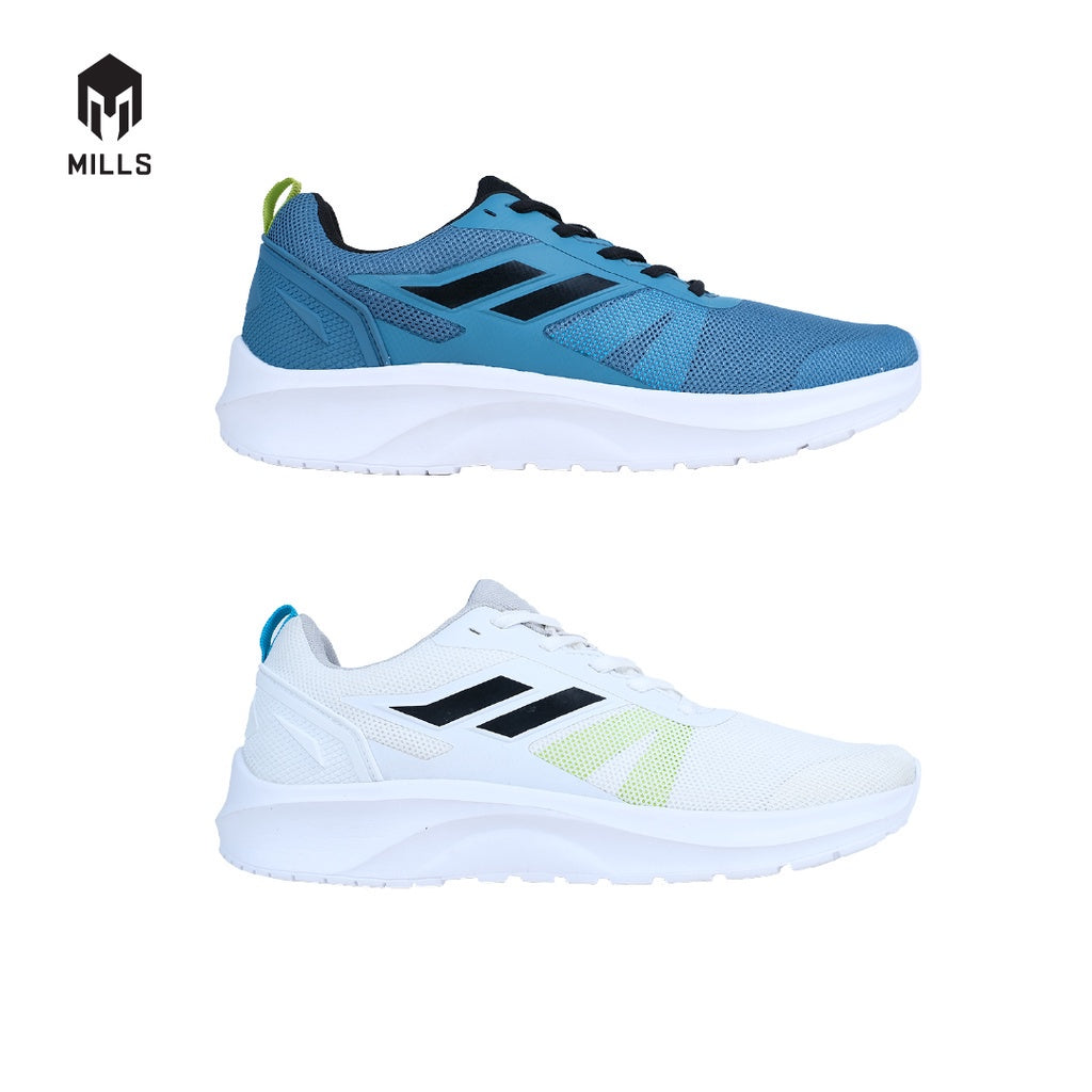 Mills Sepatu Lari Running Shoes Blazer White / Blue / Neon 9100502