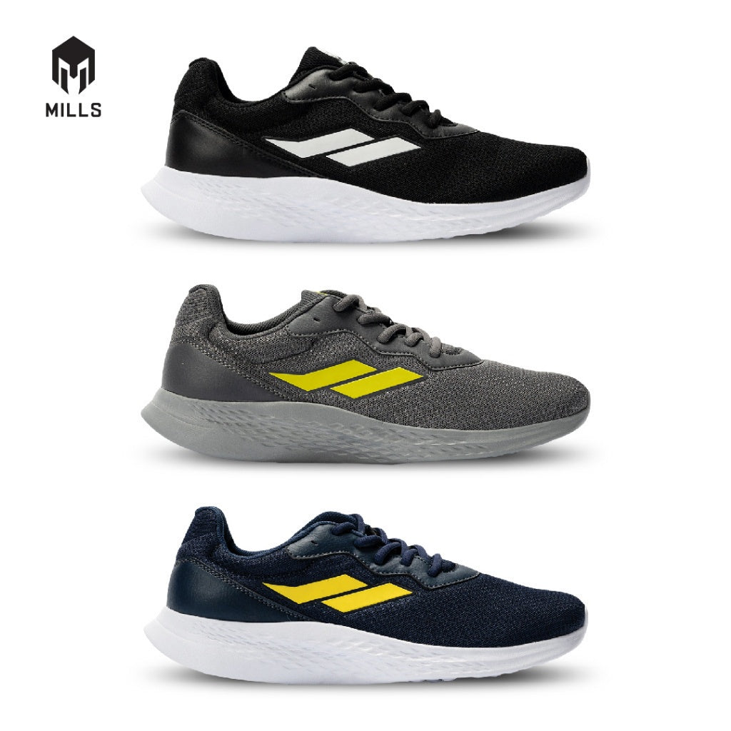 Mills Sepatu Lari Running Shoes Specter Navy / Yellow 9101403