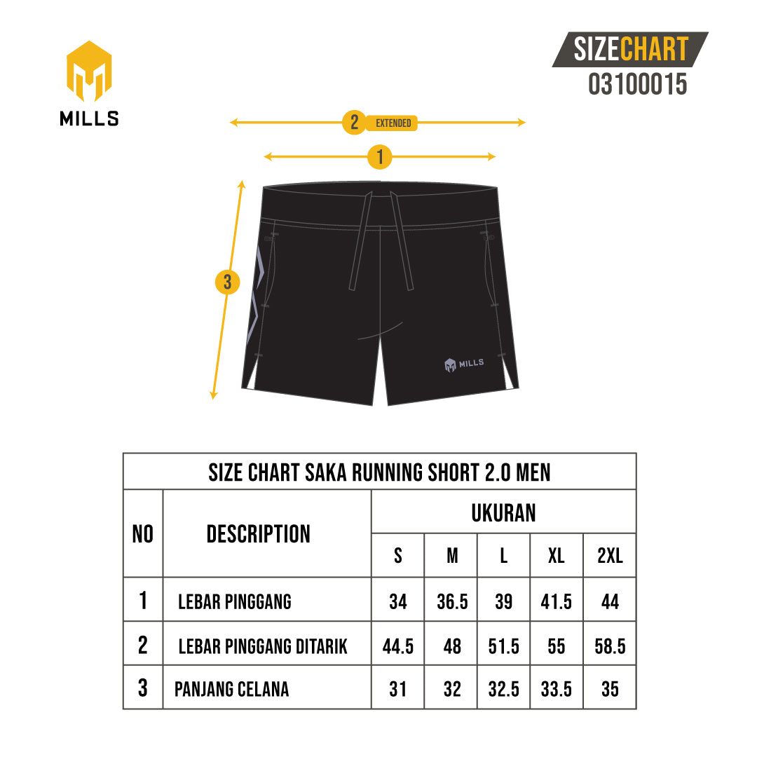 MILLS Celana Running Saka Running Short 2.0 Men 03100015
