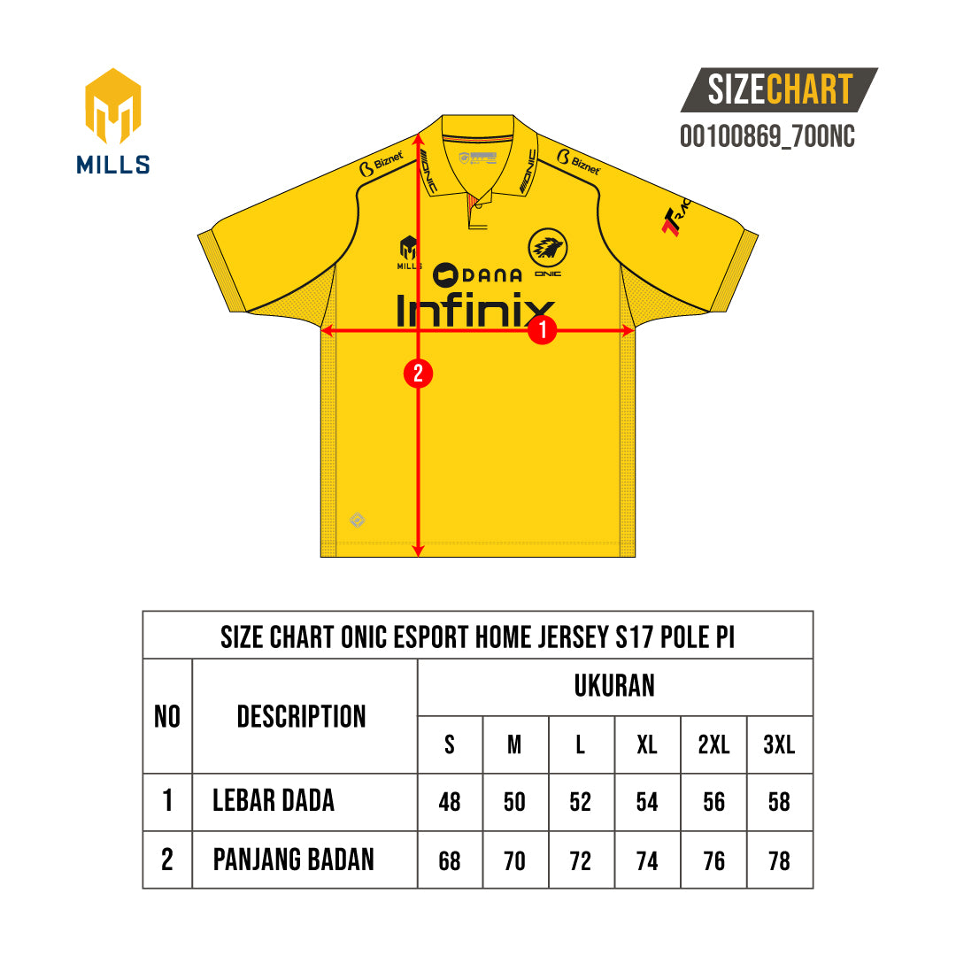 MILLS JERSEY ONIC ESPORT HOME JERSEY S17 POLE PI YELLOW 00100869