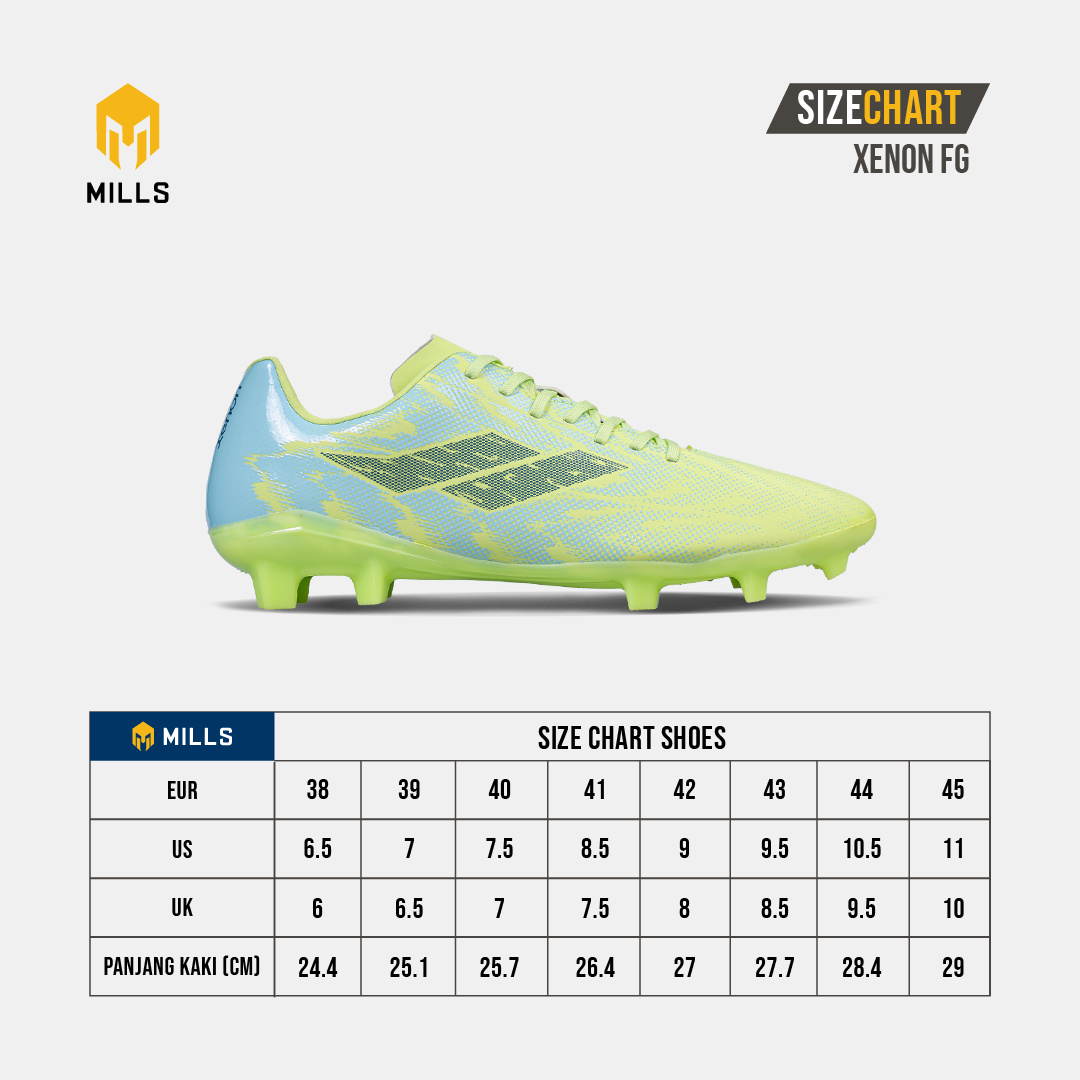 MILLS SEPATU SEPAKBOLA XENON FG LIME.GREEN/SKY.BLUE 9302307