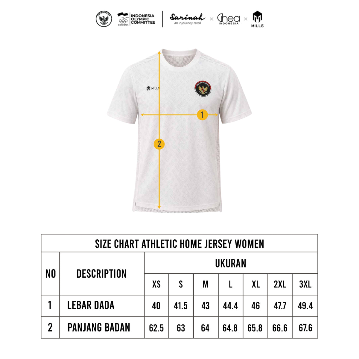 MILLS ASIAN GAMES AWAY ATHLETIC JERSEY WOMEN WHITE 00101024 20AGM