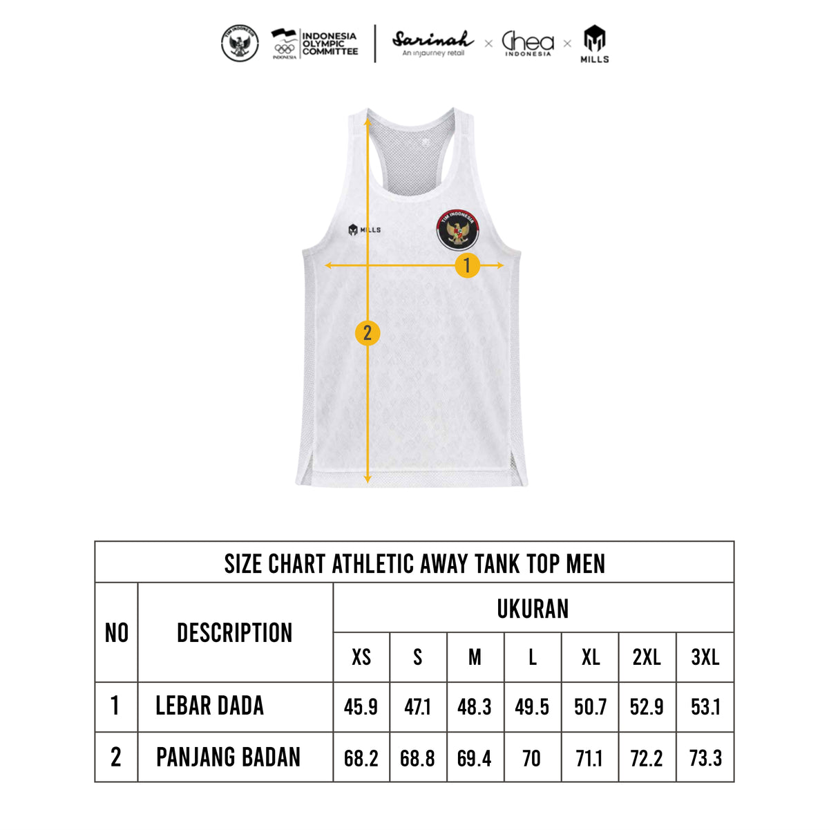 MILLS ASIAN GAMES AWAY ATHLETIC TANK TOP MEN WHITE 01100115 20AGM