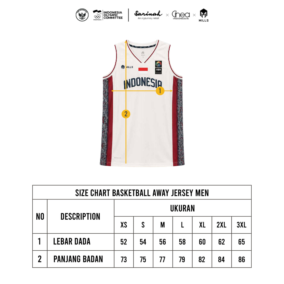 MILLS ASIAN GAMES AWAY BASKETBALL JERSEY MEN WHITE 01100111 20AGM