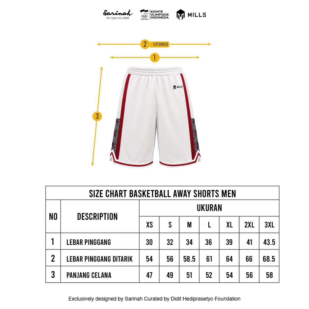 MILLS ASIAN GAMES AWAY BASKETBALL SHORT MEN WHITE 03100445 20AGM