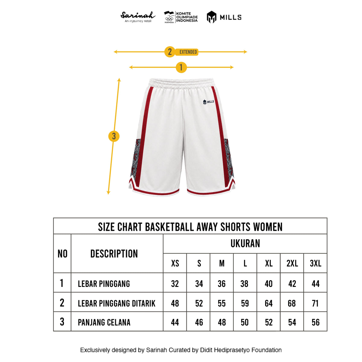 MILLS ASIAN GAMES AWAY BASKETBALL SHORT WOMEN WHITE 03100447 20AGM