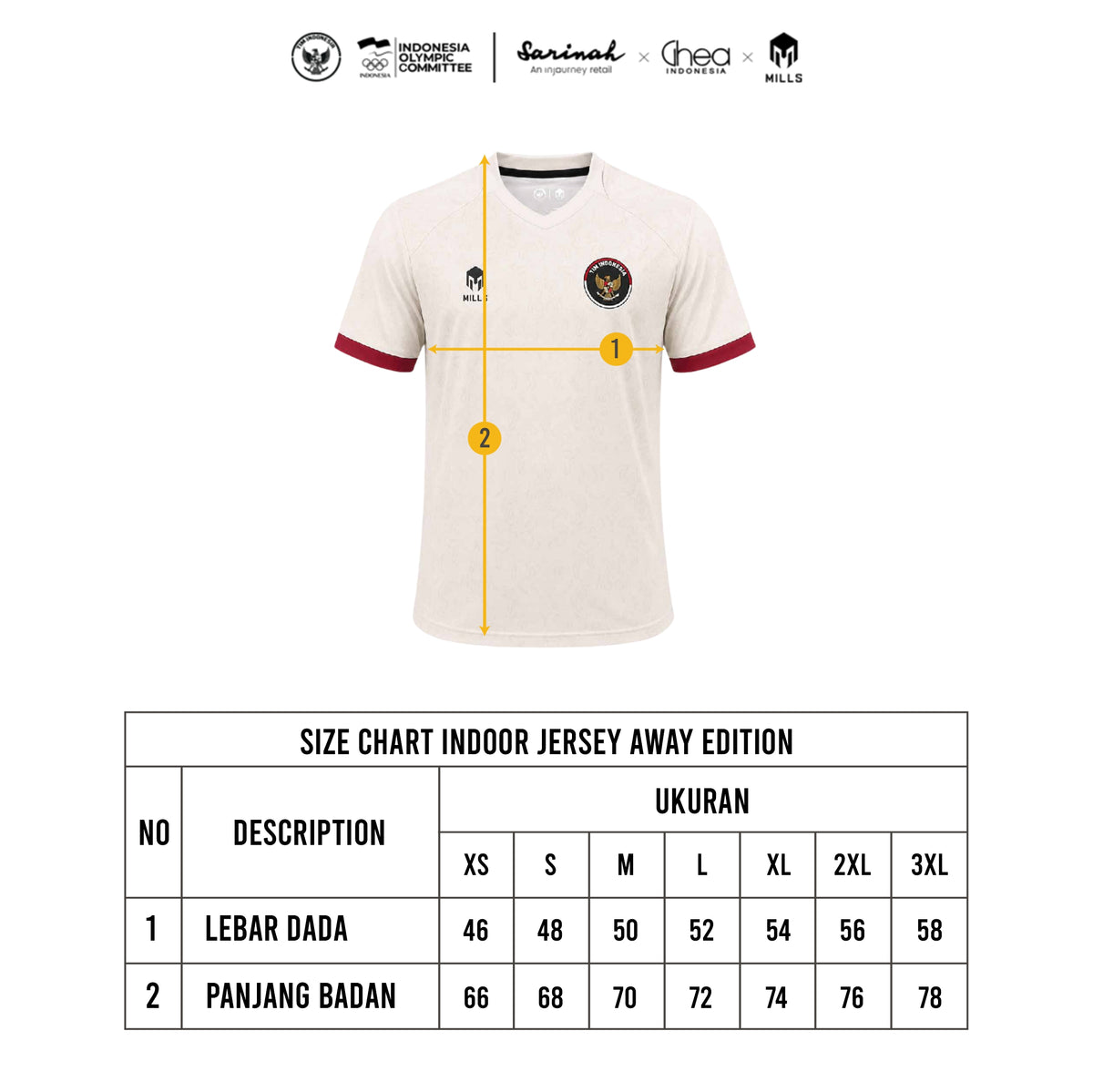 MILLS ASIAN GAMES AWAY INDOOR JERSEY WHITE 00101018