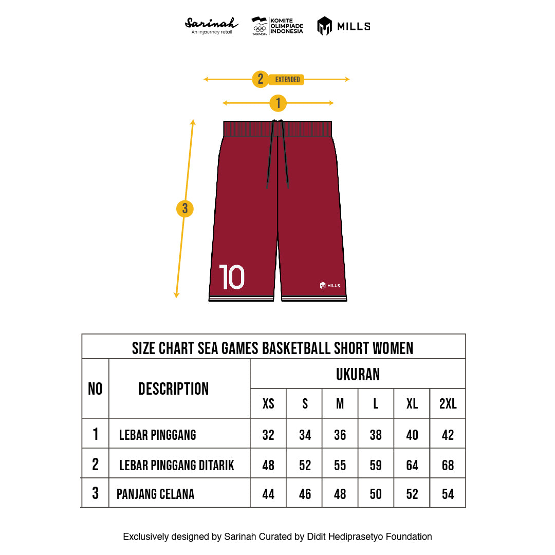 MILLS SEA GAMES BASKETBALL SHORT WOMEN RED 03100381 30SGM