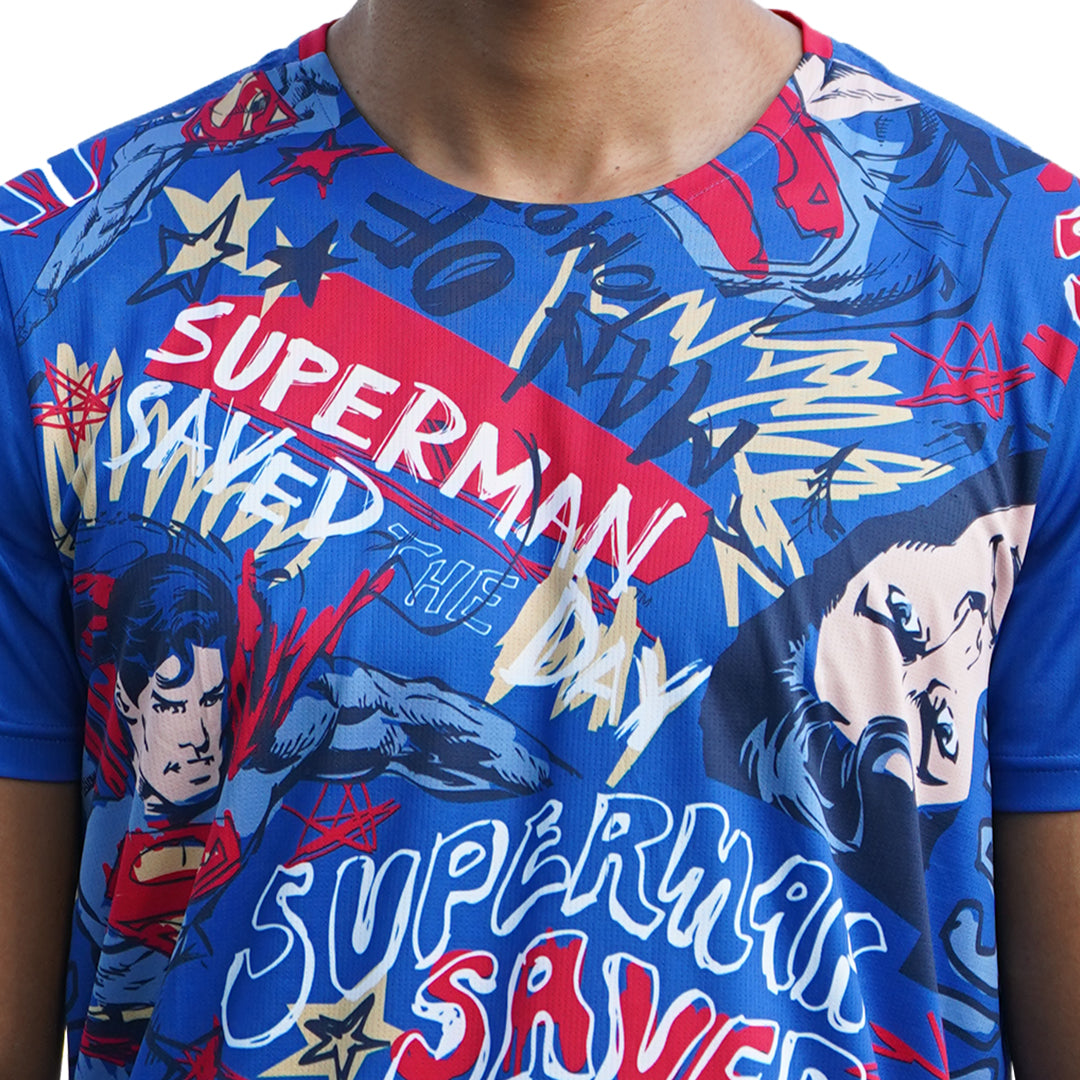 MILLS Superman Baju Olahraga Running Shirt Tee Shirt 2044DC