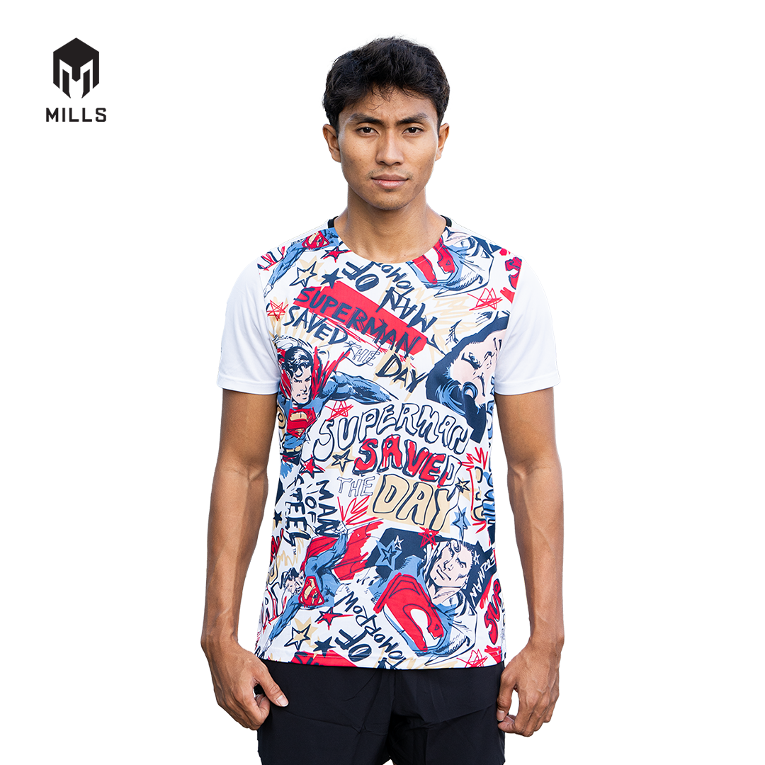 MILLS Superman Baju Olahraga Running Shirt Tee Shirt 2044DC