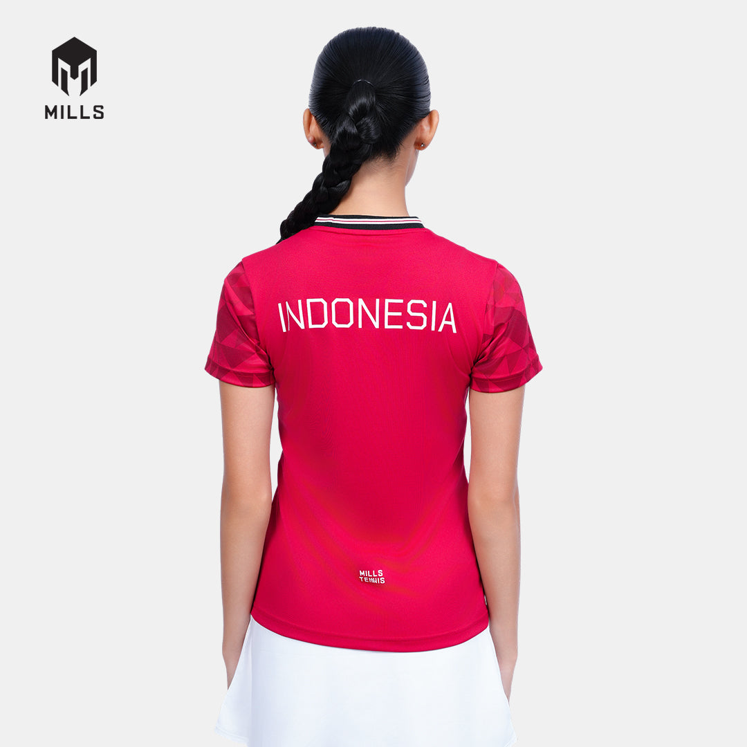 MILLS TENNIS INDONESIA TRAINING JERSEY WOMEN RED 00100593 30PLT