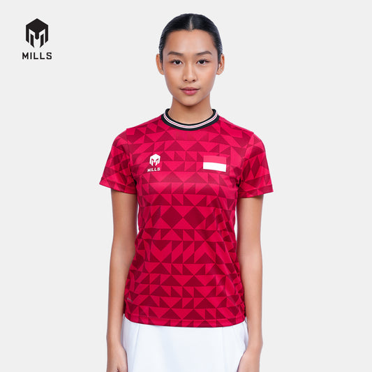 MILLS TENNIS INDONESIA TRAINING JERSEY WOMEN RED 00100593 30PLT