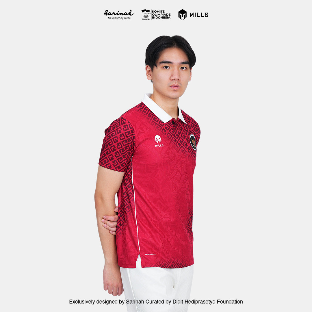 MILLS TIM INDONESIA PERFORMANCE POLO SHIRT RED 00700312 30SGM
