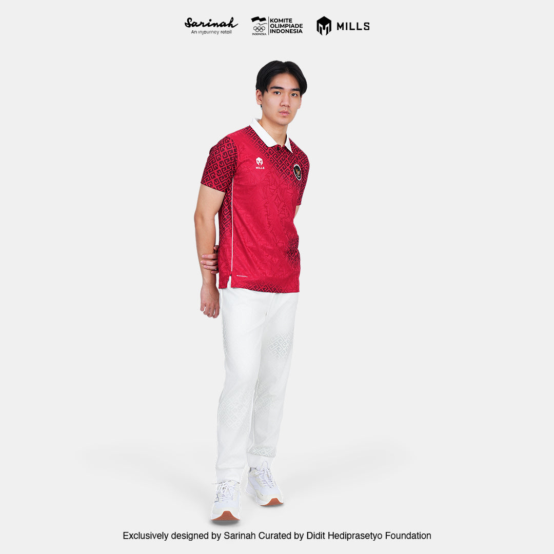 MILLS TIM INDONESIA PERFORMANCE POLO SHIRT RED 00700312 30SGM