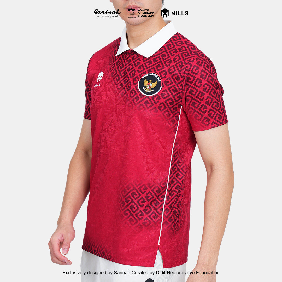 MILLS TIM INDONESIA PERFORMANCE POLO SHIRT RED 00700312 30SGM