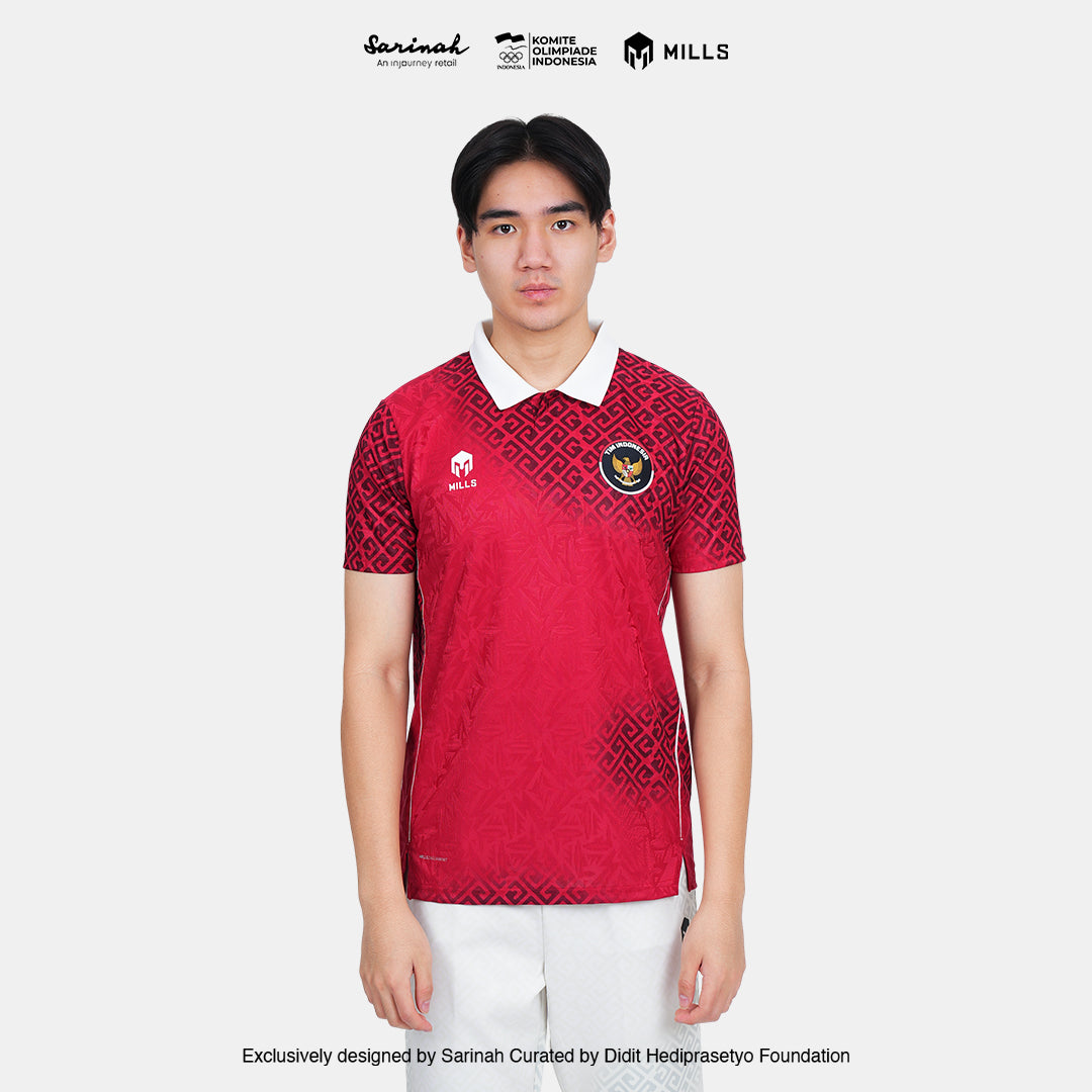 MILLS TIM INDONESIA PERFORMANCE POLO SHIRT RED 00700312 30SGM