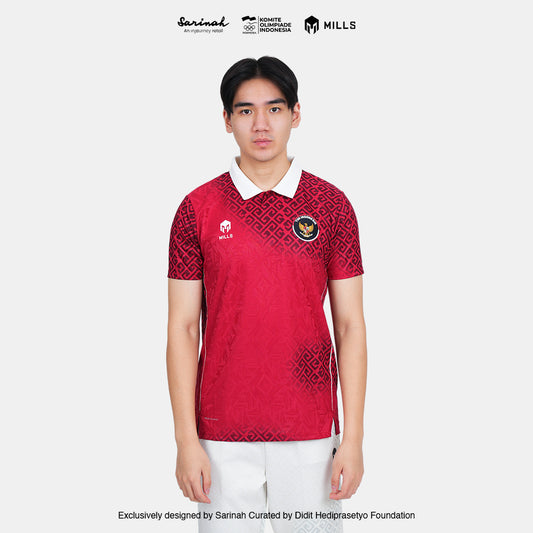 MILLS TIM INDONESIA PERFORMANCE POLO SHIRT RED 00700312 30SGM