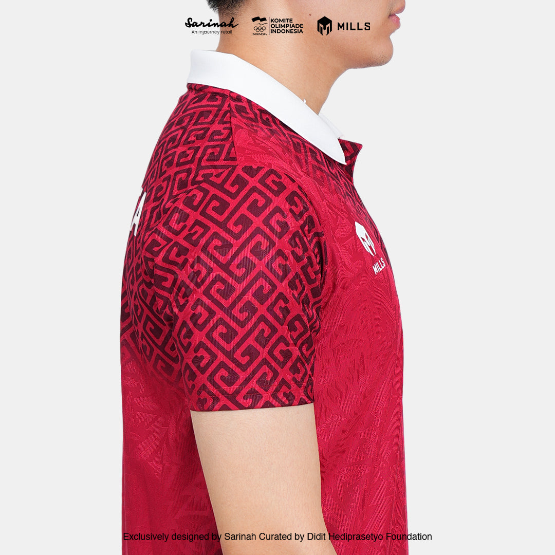 MILLS TIM INDONESIA PERFORMANCE POLO SHIRT RED 00700312 30SGM