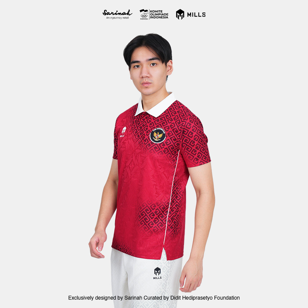 MILLS TIM INDONESIA PERFORMANCE POLO SHIRT RED 00700312 30SGM