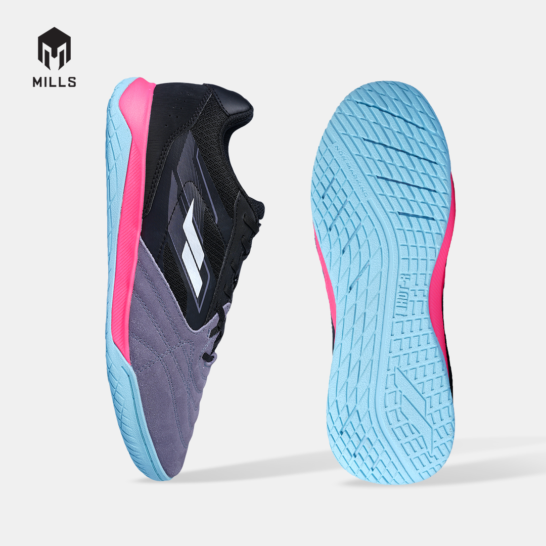 MILLS SEPATU FUTSAL VOLTASALA ARION M2 SUEDE BLACK/HOT.PINK/AQUA.BLUE 9502404