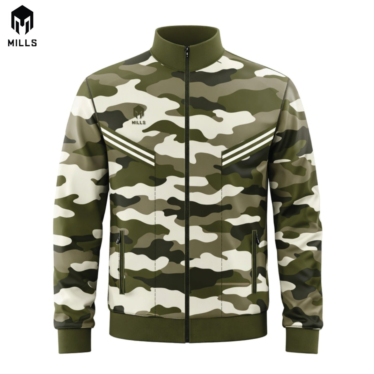 MILLS JAKET OLAHRAGA TRACK JACKET - CAMMO GREEN 01700337