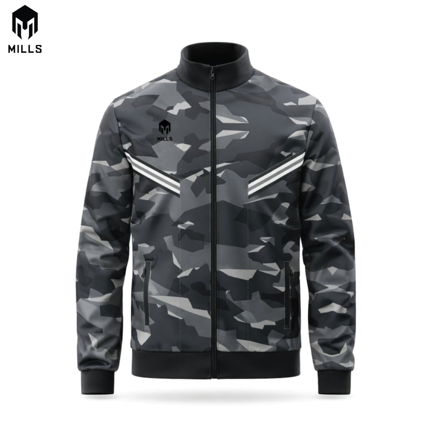 MILLS JAKET OLAHRAGA TRACK JACKET - CAMMO DARK GREY 01700338