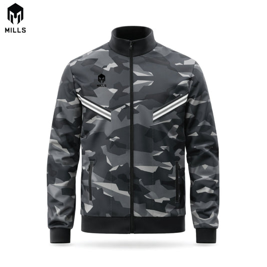 MILLS JAKET OLAHRAGA TRACK JACKET - CAMMO DARK GREY 01700338
