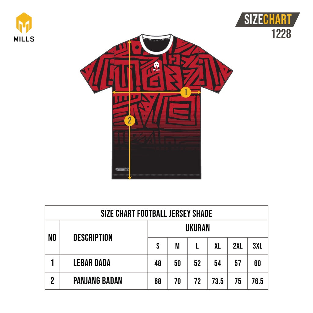 MILLS Baju Olahraga Jersey Sepakbola Football Futsal Soccer Jersey Shade 1228