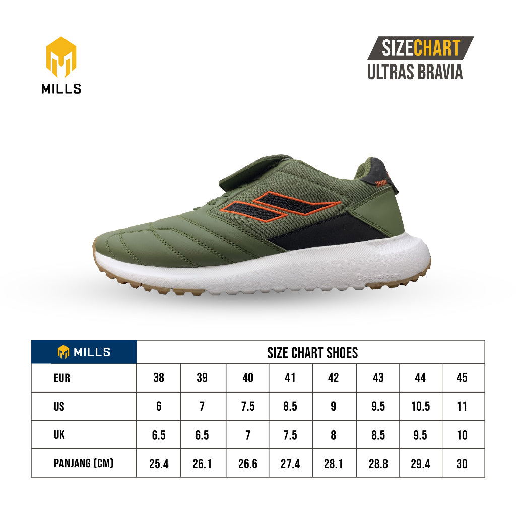 MILLS Sepatu Ultras Bravia Olive/Black/Orange 9101203