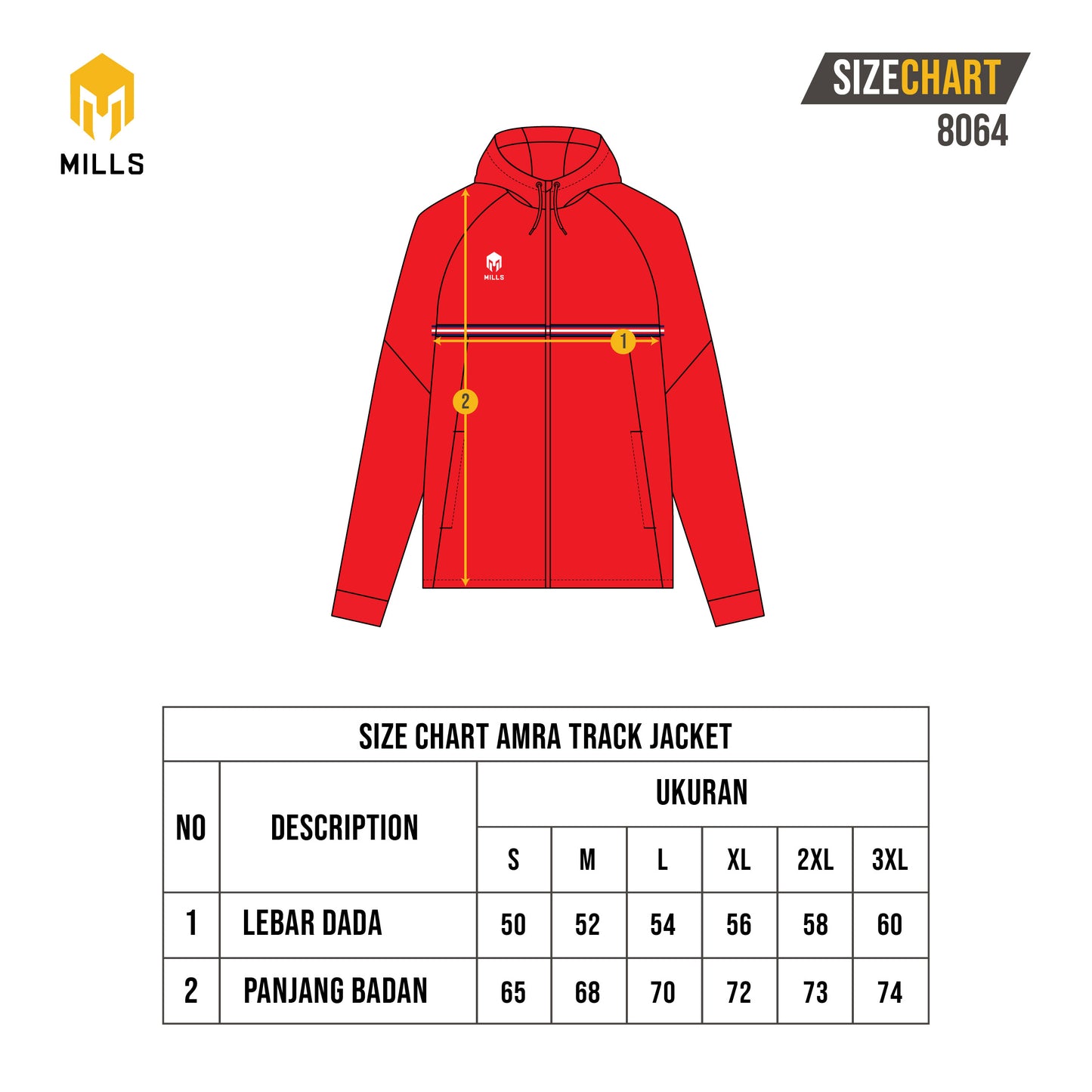 MILLS Jaket Olahraga Track Jacket Amra 8064