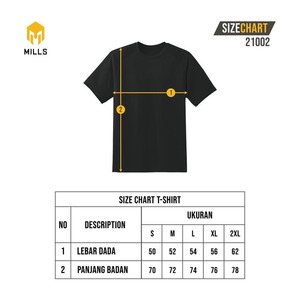 Mills Kaos Oblong Katun Cotton T-Shirt Basic 21002